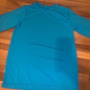 Blue short sleeve swim shirt